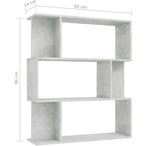 vidaXL Ormarić za knjige / pregrada boja betona 80x24x96 cm od iverice Cijene