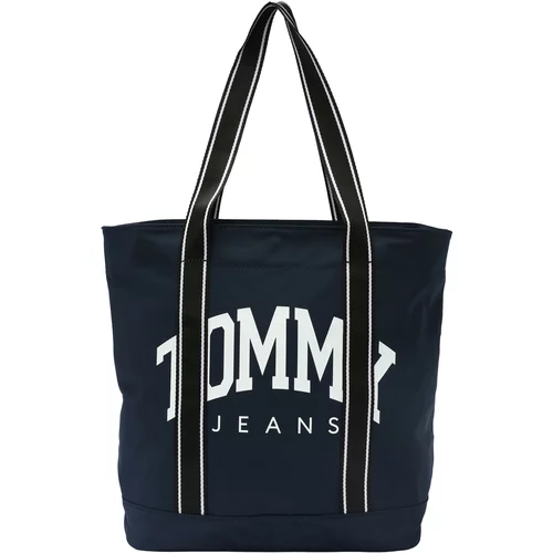 Tommy Jeans Nakupovalna torba mornarska / črna / bela