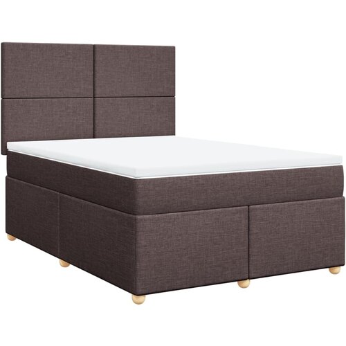 vidaXL Box spring postelja z vzmetnico temno rjava 160x200 cm blago, (21307078) Cene