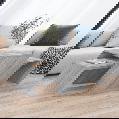 Furnova Komplet klubskih mizic siv sonoma 100x48x40 cm konstruiran les, (21914119) Slike