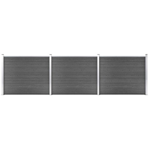 vidaXL komplet ograjnih panelov wpc 526x146 cm črn Cene
