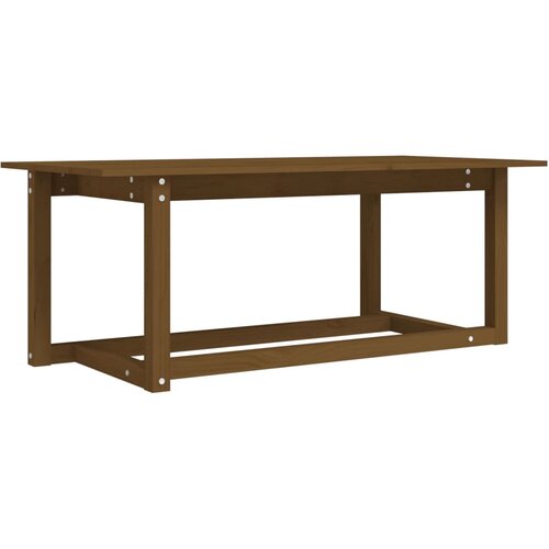 Maison Chic Klubska mizica - kavna mizica - Nizka mizica medeno rjava 110x55x45 trdna borovina, (21754251) Slike