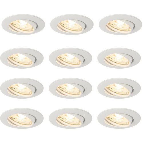 QAZQA Komplet 12 vgradnih reflektorjev belih GU10 35 mm - Edu Cene