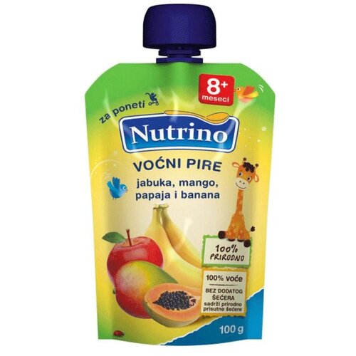 Nutrino voćni pire jabuka, mango, papaja i banana 100g Cene