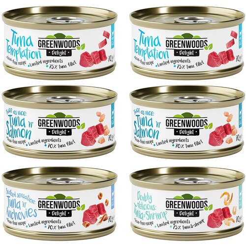  Poskusno me&scaron;ano pakiranje Greenwoods Delight tuna 6 x 70 g - Miks: 4 sorte Cijene