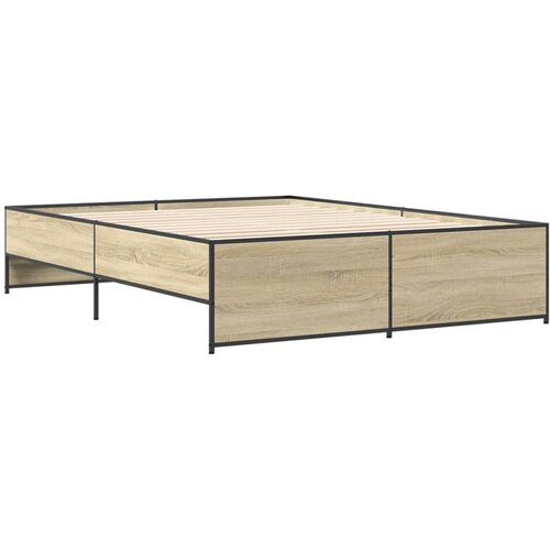 vidaXL Okvir za krevet boja hrasta 150x200cm konstruirano drvo i metal Cene