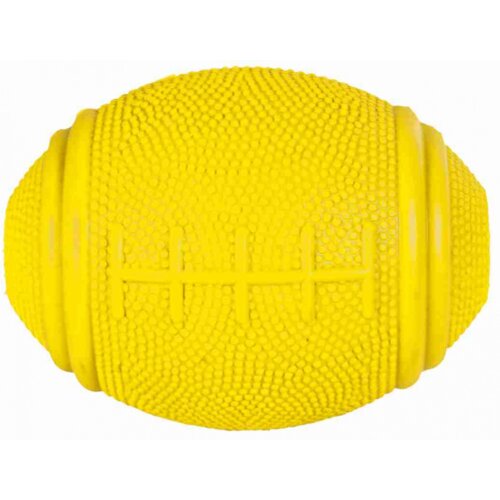 Trixie gumena igračka za pse snack rugby ball 8cm žuta Slike