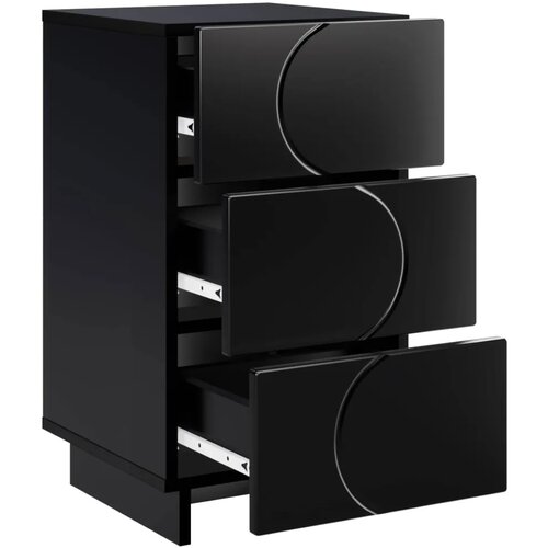  Noćni ormar Crna 33 5 x 34 5 x 60 cm Konstruirano drvo - Crna 1 Slike