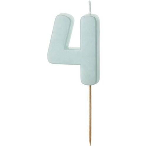 PARTY DECO svečka za rojstni dan številka 4, svetlo modra, velikost 5,5 cm Cene
