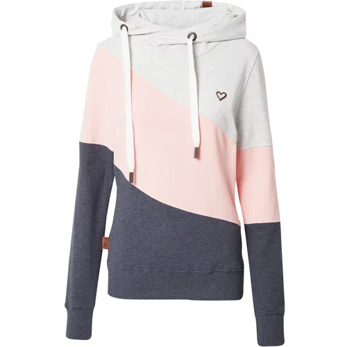 ALIFE AND KICKIN Sweater majica 'StacyAK' morsko plava / smeđa / pastelno roza / prljavo bijela