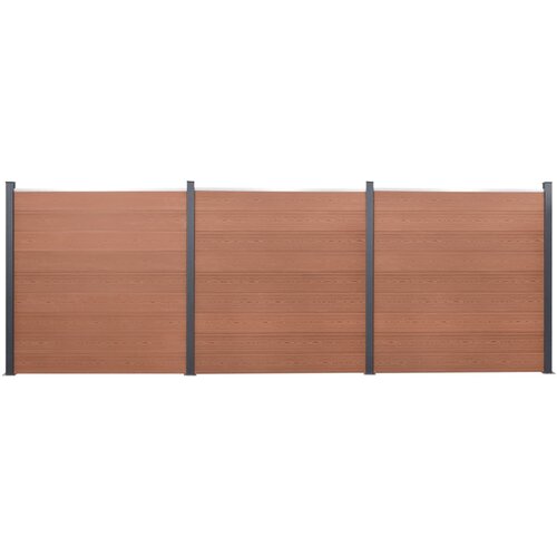 vidaXL Set panela za ogradu smeđi 526 x 186 cm WPC Cijene