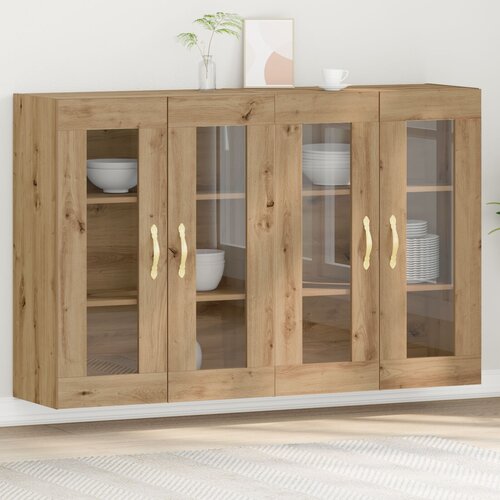 vidaXL Zidni Kabinet Set od 2 Hrast Konstruirano drvo 139 x 34 x 90 cm Cijene