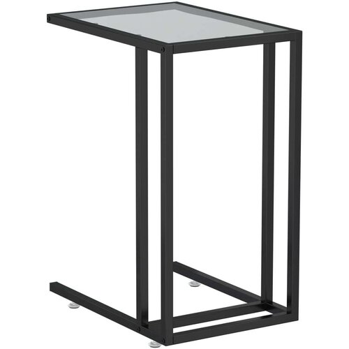  Bočni stolić za računalo crni 50x35x65 cm od kaljenog stakla Slike