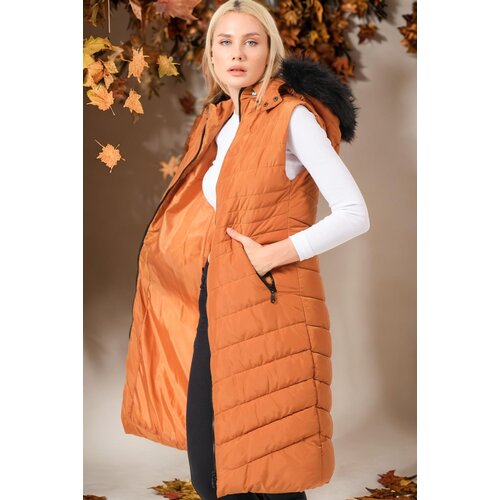 Dewberry Z6752 LADIES' VEST-PLAIN TAN Cijene