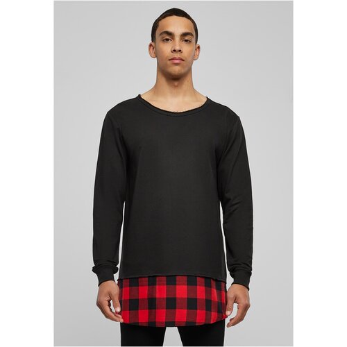 Urban Classics Long Fannelle Bottom Open Edge Crewneck blk/blk/red Slike