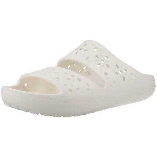 Crocs Japonke CLASSIC FLORAL CUT OUT SAND Bela