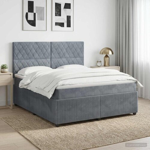  Boxspring krevet s madracem Tamnosiva 160 x 200 cm Bar&scaron;un Cijene