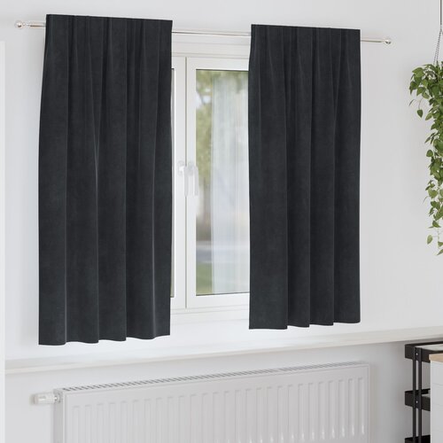 VidaXL Tamne Zavjese Crne Poliester 140 x 175 cm Tamne Zavjese Slike