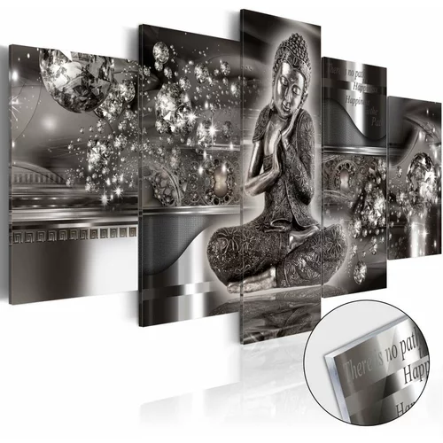  Slika na akrilnom staklu - Silver Serenity [Glass] 100x50