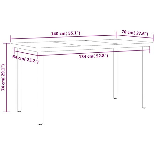  5-dijelni vrtni blagovaonski set crni Crna Dužina stola 140 cm Slike