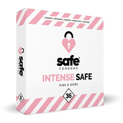 SAFE Rebrasti kondomi - Intense, 36 kos Cene