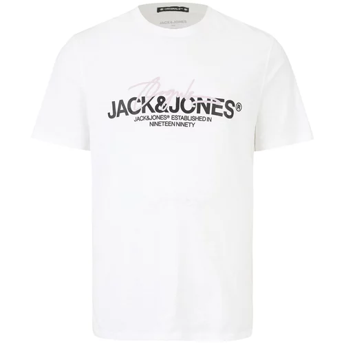 Jack & Jones Plus Majica 'ARUBA' staro roza / črna / bela