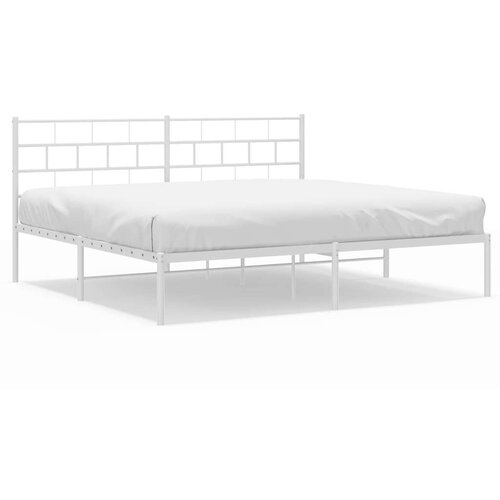 VidaXL Metalni okvir za krevet s uzglavljem bijeli 180x200 cm Slike