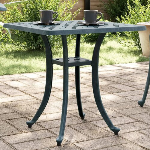 vidaXL Vrtna miza zelena 53x53x53 cm liti aluminij Cene