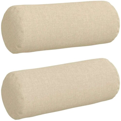 VidaXL valjkasti jastučići 2 pcs krema &amp;Oslash; 15 x 40 cm tkanina Slike