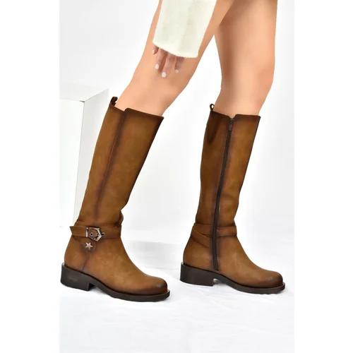 Fox Shoes Mink Short Heel Women's Daily Boots