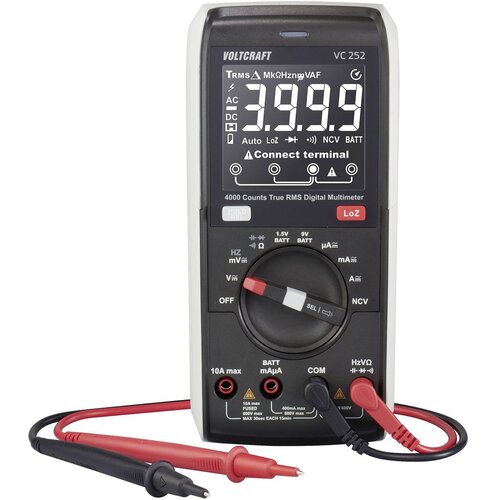 Voltcraft VC252 ročni multimeter digitalni true rms LoZ CAT III 600 V Prikaz (&scaron;tetje): 4000, (5000299197) Cene