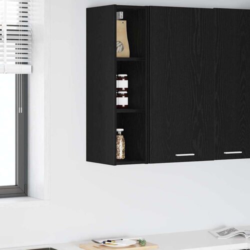 vidaXL viseći ormarić s policom riga crni hrast 20 x 29,5 x 80 cm Cijene