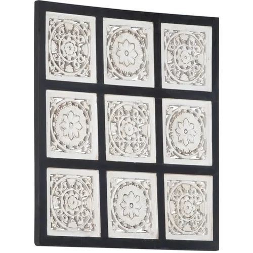  Ročno izrezljani stenski panel MDF 60x60x1,5 cm črn in bel