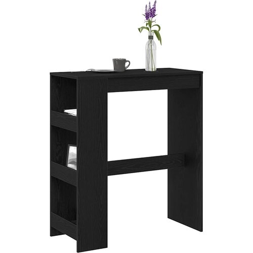  Barski stol s policama Crni hrast 90x40x103,5 cm Konstruirano drvo Slike