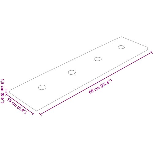  Zidna uzglavlja 12 pcs Smeđa 60 x 15 cm Lažna koža Slike