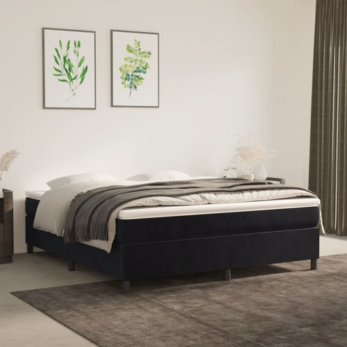  Okvir za krevet s oprugom crni 160x200 cm baršunasti Cene