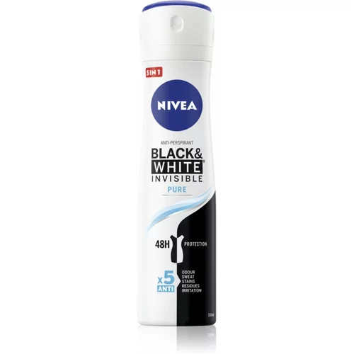 Nivea Invisible Black & White Pure antiperspirantni dezodorans protiv bijelih i žutih mrlja 150 ml