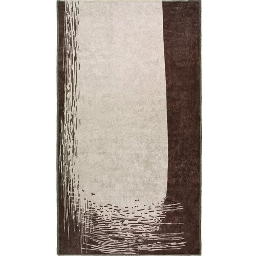 Vitaus Temno rjava-kremna pralna preproga 230x160 cm - Vitaus