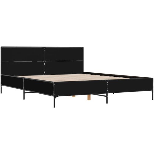  Okvir kreveta crni 120 x 200 cm od konstruiranog drvo i metal Slike