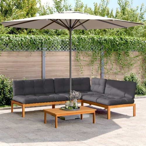 VidaXL 4-dijelni set vrtnih sofa od paleta s jastucima od drva bagrema Slike