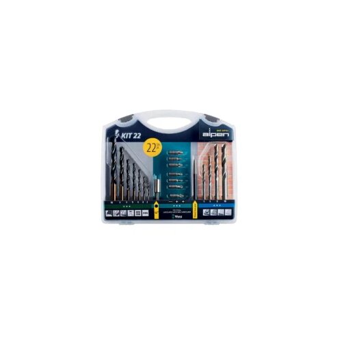 ALPEN 22-dijelni set burgija za metal i beton i bitova 0000800222100 Slike