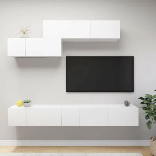  Komplet TV omaric 6-delni bela iverna plošča, (20730508)