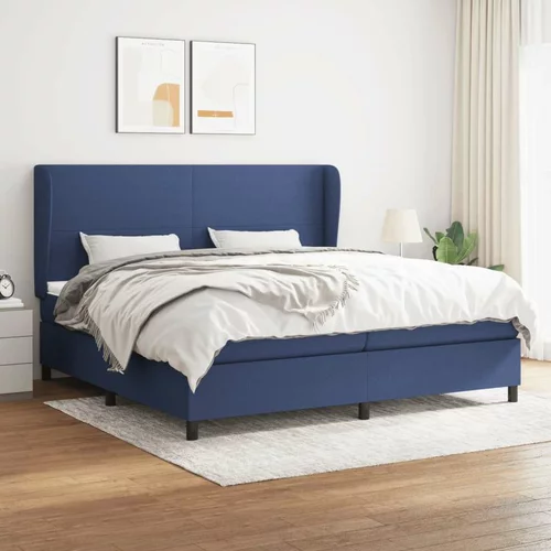  Box spring postelja z vzmetnico modra 200x200 cm blago, (20761236)