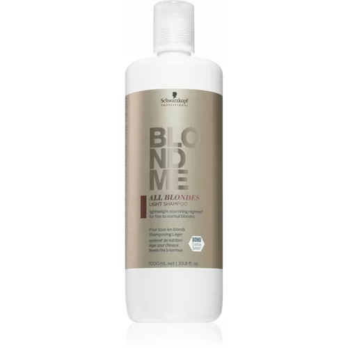 Schwarzkopf Professional Blondme All Blondes Light hranilni šampon za tanke do normalne lase 1000 ml
