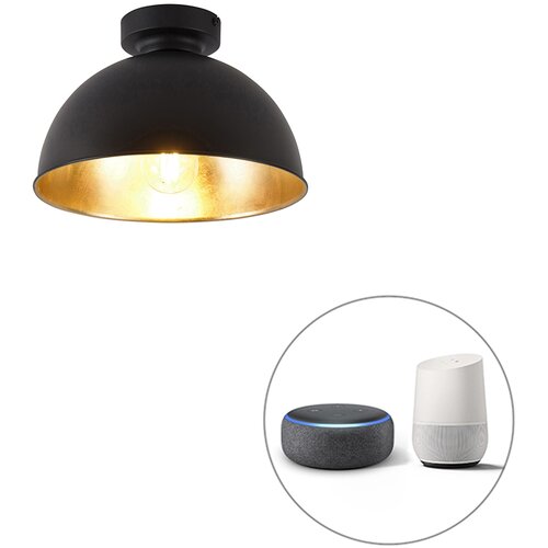 QAZQA Pametna stropna svetilka črna z zlatom 28 cm vključno z Wifi A60 - Magnax Cene
