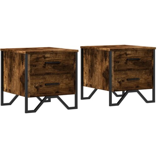 Maison Chic Dvo delni komplet Nočne omarice - Nočne mize dimljeni hrast 40x41x40 cm inženirski les, (21686980) Cene