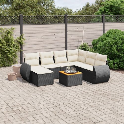  8-dijelni set vrtnih sofa od poliratana s jastucima crni Cijene