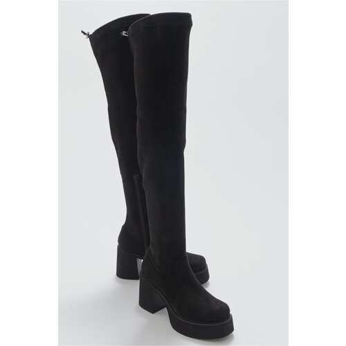 LuviShoes Eleva Women&amp;#039;s Black Suede Ankle Boots Slike