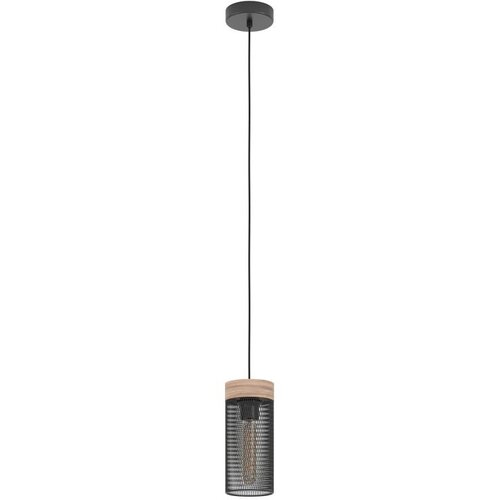 Eglo Viseća lampa KILNSDALE E27 11 cm crna/drvo 43833 Slike