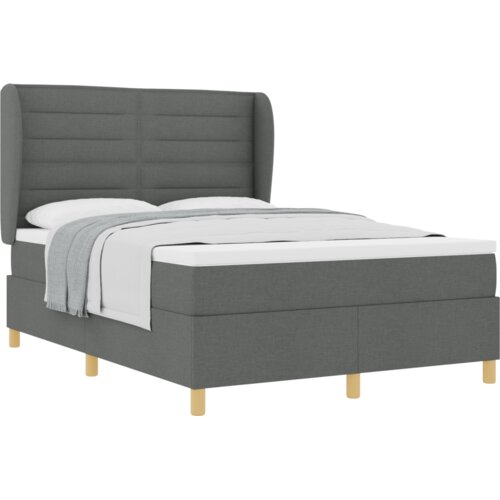 Box Spring Krevet s Madracem Tamno Siva 160x200 cm Tkanina Slike